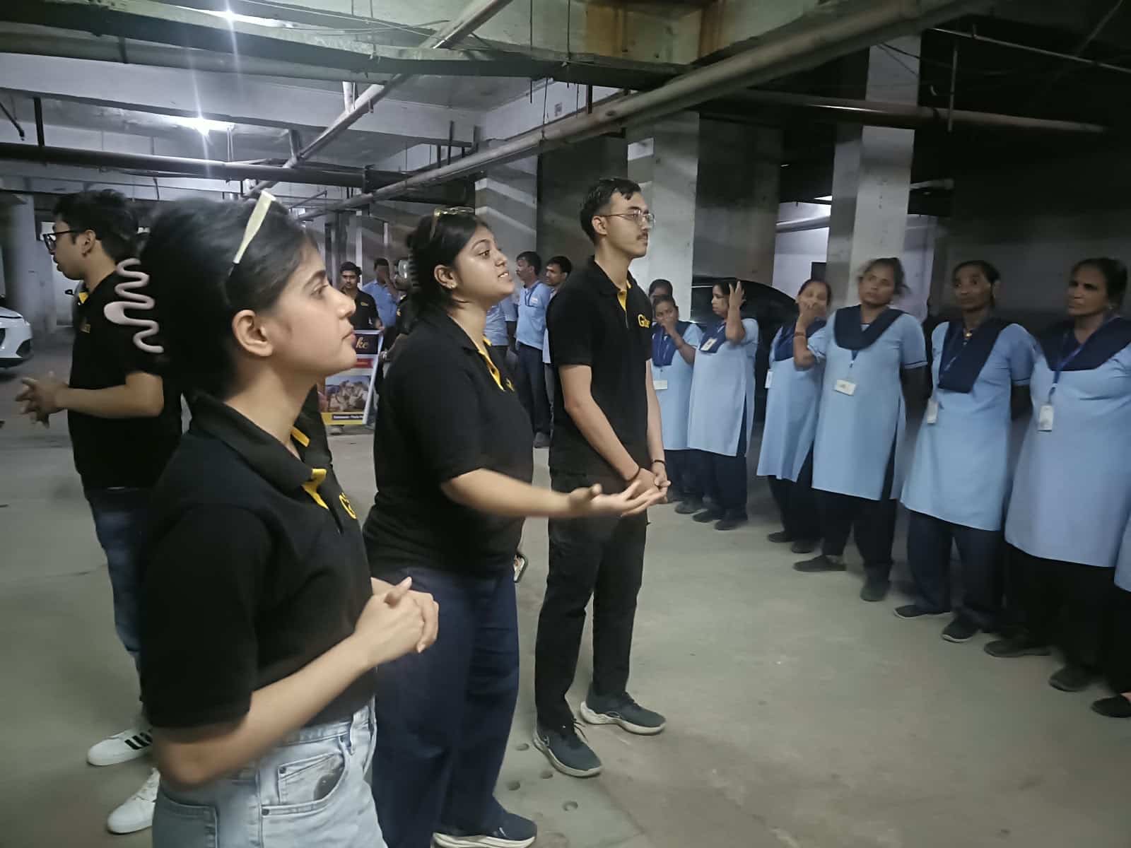 Volunteers leading a menstrual health awareness session